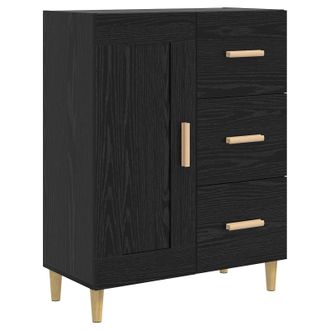 vidaXL Aparador Roble Negro 69,5 X 34 X 90 Cm Madera De Ingenier&iacute;a Vidaxl
