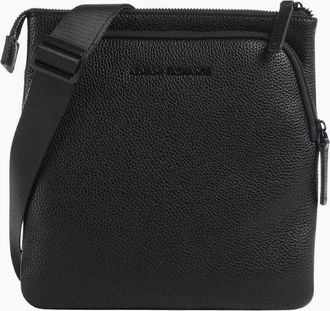A|X Armani Exchange Mens Grained Metal Logo Black Crossbody Bag - Size: ONE size