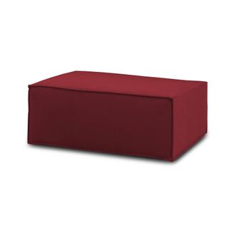 Dmora Dmora - Puff Dabdella, Otomana De La Sala De Estar, 100% Made In Italy, Sill&oacute;n Relax En Tela Tapizada, Cm 100x70h43, Rojo