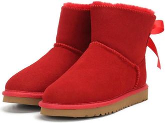 Generic QXDZSW Women Warm Bow Snow Winter Boots Women Boots Ankle Boots Fur Shoes Size 34-45 Watermelon Red
