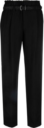Brunello Cucinelli high-waist cropped trousers - women - Linen/Flax/Acetate/Cupro/Polyester/Viscose - 40 - Black