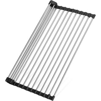 OEM Bandeja Escurridora De Acero Inoxidable, Enrollable, Para Fregadero Y Encimera, Para Escurrir Verduras Y Frutas - Crezuo