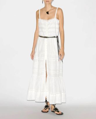 Isabel Marant Divine Cotton Voile Maxi Dress In White