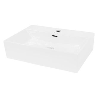 ECD Germany Lavabo rectangular ba&ntilde;o cer&aacute;mica pila lavamanos sobre encimera