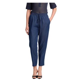 Kocca Cropped Trousers, female, Blue, Size: S Chic Ankle Length Trousers