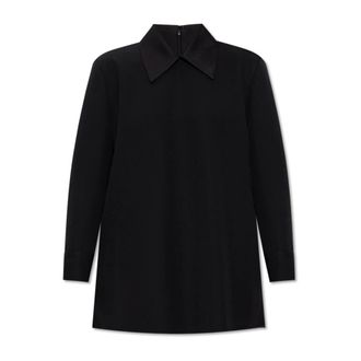 Jil Sander Dames, Blouses & Shirts, Zwart, Maat: M Wol