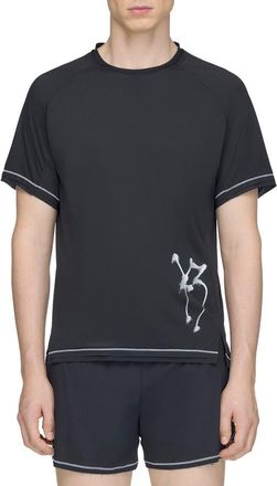 Yohji Yamamoto Chito Graphic Running Short Sleeve Tee in Black at Nordstrom, Size X-Large