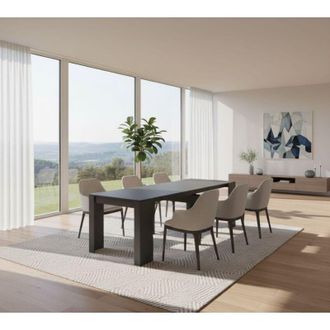 Dmora Consolle Allungabile - 10 Posti Allungabile, Nero Antracite, -, 90x51x78h cm Colwyn
