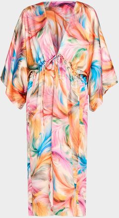 La Blanca Feathered Impressions Maxi Kimono Coverup