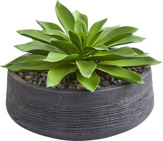 Nearly Natural Large Succulent Artificial Plant In Decorative Bowl