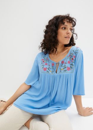 Bonprix Tunika BONPRIX, Damen, Gr. 36, blau (brilliantblau), Obermaterial: 100% Viskose, A-Linie, Tuniken Tunika