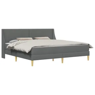 vidaXL Struttura Letto Con Materasso Grigio Scuro 180 X 200 Cm Tessuto Vidaxl