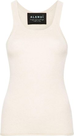 Alanui racerback ribbed tank top - women - Cotton/Cashmere - S - Neutrals