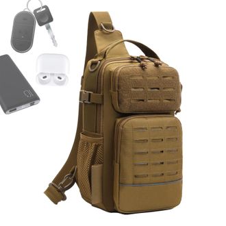 Generic Fly Fishing Sling Pack | with Water Bottle Holder Equipment Storage | Fishing Sling Tackle Bag,for Men Travel Camping Hiking Outdoor Gym Sports Advent