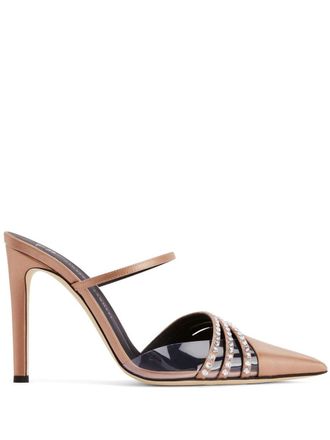 Giuseppe Zanotti 110mm Audrine mules - women - PVC - 35.5 - Neutrals