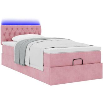 vidaXL Estructura De Cama Otomana Colch&oacute;n Terciopelo Rosa 100x200cm Vidaxl