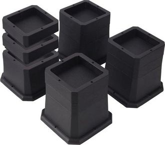 OEM Elevadores De Muebles Ajustables De 4 Piezas En Color Negro, Altura Ajustable A 5,1 Cm/7,6 Cm/10,2 Cm, Mesa Y Habitaci&oacute;n De Estudiante