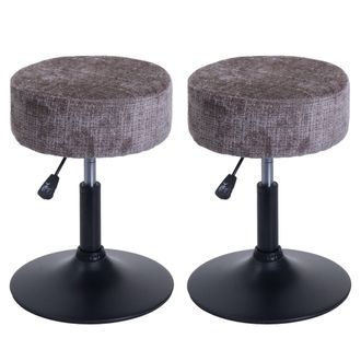 Hhg Hhg - Nunca Usado] Lote De 2 Taburetes 883, Taburete Giratorio Regulable En Altura &Oslash; 37cm Tejido Chenilla (465g/m&sup2;) Mvg, Marr&oacute;n