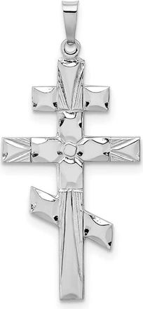 Diamond2Deal 14k White Gold Eastern Orthodox Cross Pendant