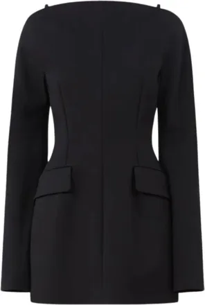 Sportmax Black Boat Neck Mini Dress