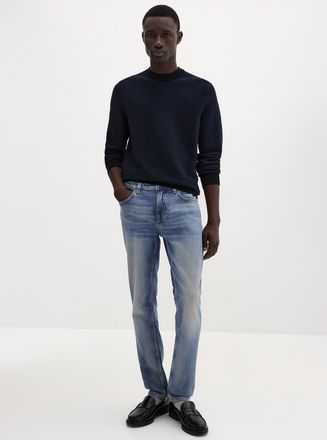 BOSS Mens Delaware faded-blue jean Slim fit