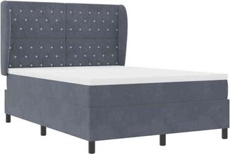 vidaXL Vidaxl - Cama Tipo Box Spring Gris Oscuro 140 X 190 Cm Terciopelo