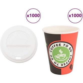 vidaXL Vasos De Caf&eacute; De Papel Con Tapa 1000 Uds 4oz 100ml Vidaxl