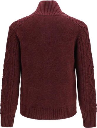 Brunello Cucinelli Mens Bordeaux Cashmere Cardigan Clothing
