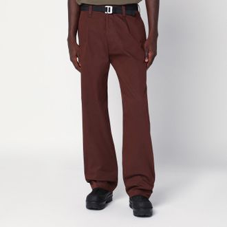 Stone Island Tobacco-coloured cotton blend trousers
