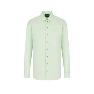 Emporio Armani EA7 Mens Linen Shirt (Green) - Size X-Large