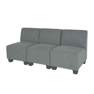 Hhg Sof&aacute; Modular 3 Plazas Lyon, Tela/textil, Gris, Sin Reposabrazos