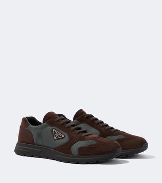 Prada Suede-trimmed sneakers