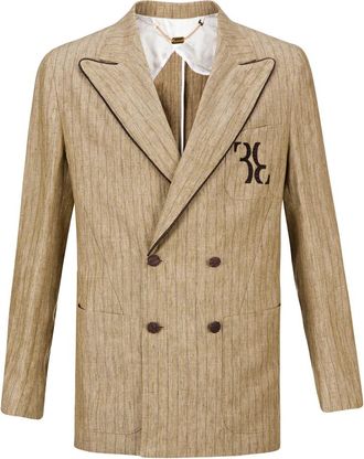 Billionaire Boys Club Double-breasted Jacket - Heren - Blazers - Beige - L - Katoen - Jassen