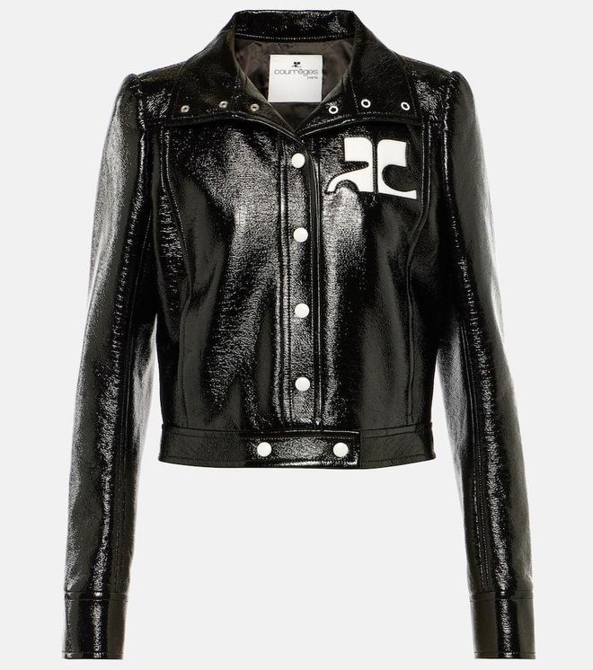 Courr&egrave;ges Reedition cropped vinyl jacket