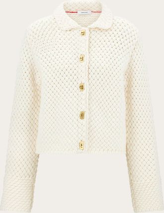 Ferragamo Women Knitted boxy cardigan Beige