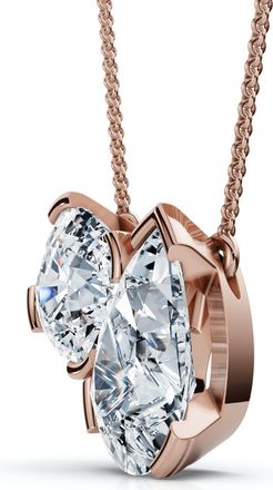 Pompeii3 2Ct Cushion and Pear Toi et Moi Diamond Pendant 14k Gold or Pt Lab Grown