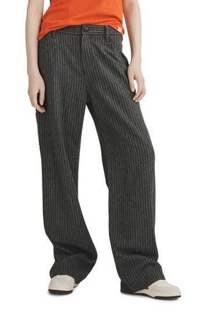 Rag & Bone Sid Pinstripe Wool Blend Carpenter Pants in Greystrp at Nordstrom Rack, Size 28