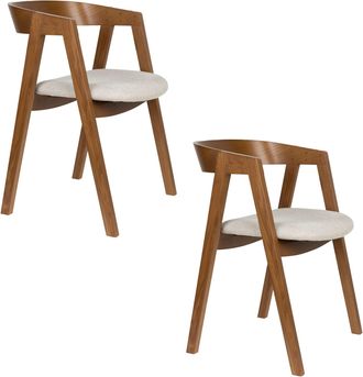 Zuiver Design Stuhl Mads mit Armlehnen - Nussbaum