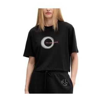 Karl Lagerfeld Dames, Tops, Zwart, Maat: S Katoen