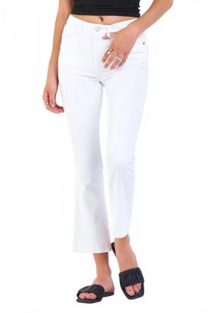 Dear John Denim Jeanne High Rise Crop Flare Jeans In White