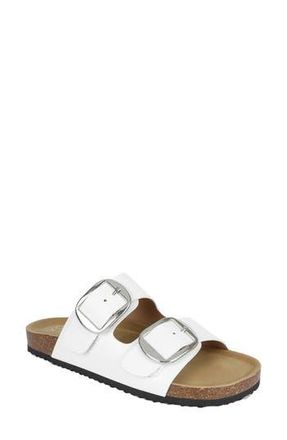 Seven 7 Griffin Faux Leather Double Strap Slide Sandal in White at Nordstrom Rack, Size 6.5
