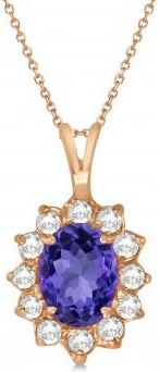 Allurez Tanzanite & Diamond Accented Pendant Necklace 14k Rose Gold (1.70ctw)