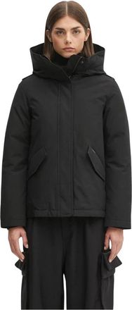 Woolrich Jas met capuchon - Dames - Gewatteerde jassen - Zwart - M - Katoen - Jassen