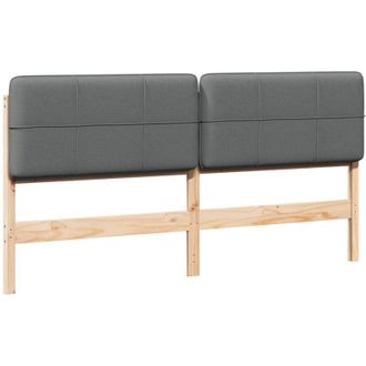 vidaXL Upholstered Headboard Brown and Light Grey 200 cm vidaXL