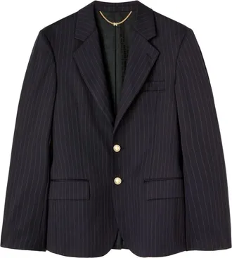 Palm Angels pinstripe wool single-breasted blazer - men - Wool/Viscose/Cupro - 48 - Blue