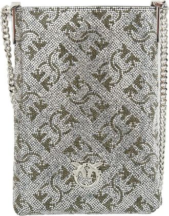Pinko Phone Case Mod. Monogram Full Strass - Accessories - Mujer - Gris - ONE SIZE