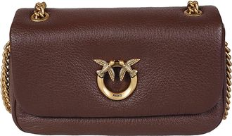 Pinko Click Soft Horizontal Rectangular Sheepskin Chain Shoulder Bag