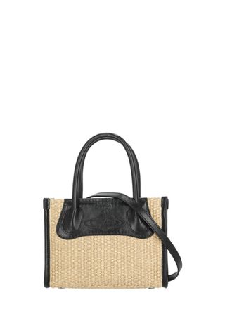 Vivienne Westwood Troy Small Tote Bag With Removable Leather Strap And Embossed Logo