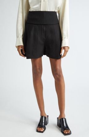 Jil Sander Pleated Tailored Shorts in 001 Black at Nordstrom, Size 6 Us