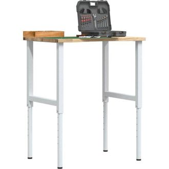 vidaXL Vidaxl - Banco De Trabajo Madera Maciza De Roble 80x60x(71,5-98) Cm